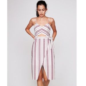 Striped Cutout Midi Dress